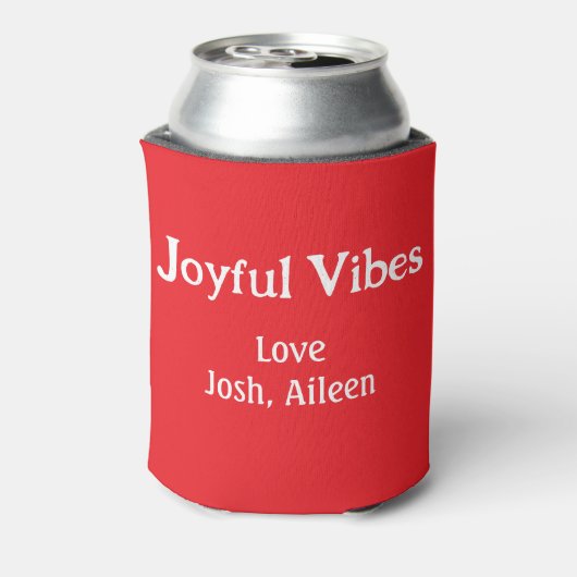 Joyful Vibes Rote Weihnachtsferien Liebe Dosenkühler (Kanne Rückseite)