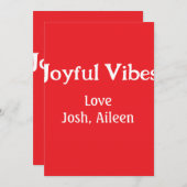 Joyful Vibes Rote Weihnachtsferien Liebe Einladung (Vorne/Hinten)