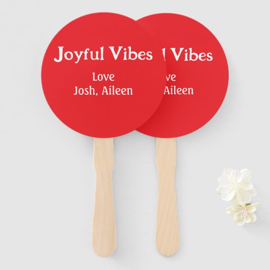 Joyful Vibes Rote Weihnachtsferien Liebe Fächer (Vorne und Hinten)