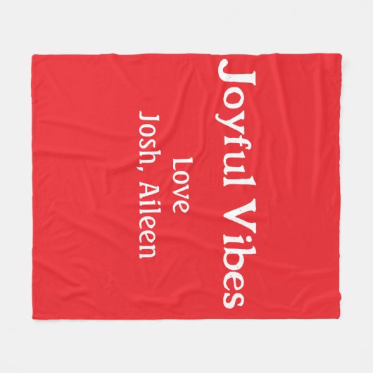 Joyful Vibes Rote Weihnachtsferien Liebe Fleecedecke (Vorderseite (Horizontal))