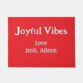Joyful Vibes Rote Weihnachtsferien Liebe Fußmatte (Vorderseite)