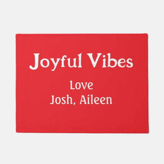 Joyful Vibes Rote Weihnachtsferien Liebe Fußmatte (Vorderseite)