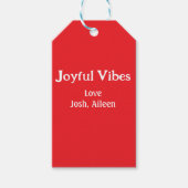 Joyful Vibes Rote Weihnachtsferien Liebe Geschenkanhänger (Vorderseite)