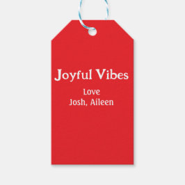 Joyful Vibes Rote Weihnachtsferien Liebe Geschenkanhänger