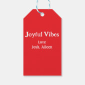 Joyful Vibes Rote Weihnachtsferien Liebe Geschenkanhänger (Rückseite)