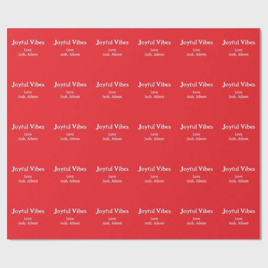 Joyful Vibes Rote Weihnachtsferien Liebe Geschenkpapier (Flach)