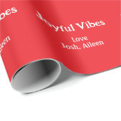 Joyful Vibes Rote Weihnachtsferien Liebe Geschenkpapier (Rolleneckpunkt)