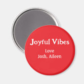 Joyful Vibes Rote Weihnachtsferien Liebe Magnet (Vorderseite/Rückseite)