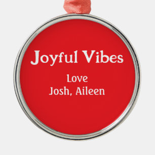Joyful Vibes Rote Weihnachtsferien Liebe Ornament Aus Metall