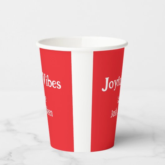 Joyful Vibes Rote Weihnachtsferien Liebe Pappbecher (Links)