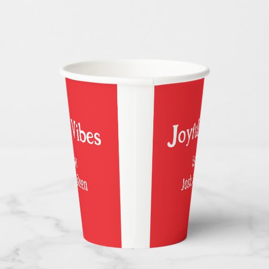 Joyful Vibes Rote Weihnachtsferien Liebe Pappbecher (Rechts)