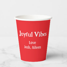 Joyful Vibes Rote Weihnachtsferien Liebe Pappbecher