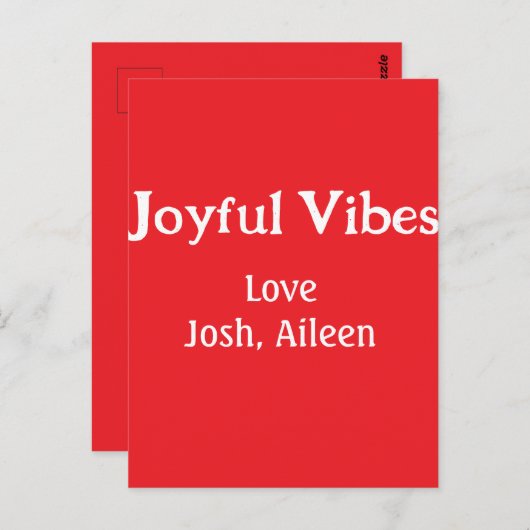 Joyful Vibes Rote Weihnachtsferien Liebe Postkarte (Vorne/Hinten)