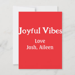 Joyful Vibes Rote Weihnachtsferien Liebe Postkarte
