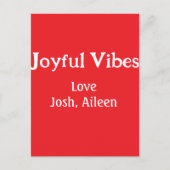 Joyful Vibes Rote Weihnachtsferien Liebe Postkarte (Vorderseite)