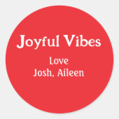 Joyful Vibes Rote Weihnachtsferien Liebe Runder Aufkleber (Vorderseite)