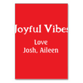 Joyful Vibes Rote Weihnachtsferien Liebe Tischnummer (Rückseite)