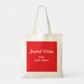 Joyful Vibes Rote Weihnachtsferien Liebe Tragetasche (Rückseite)