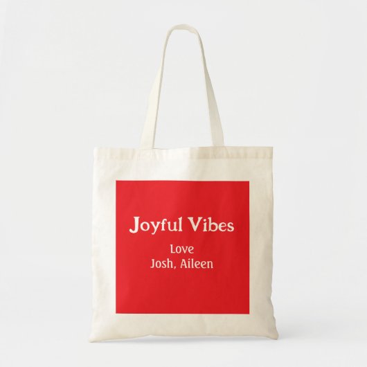 Joyful Vibes Rote Weihnachtsferien Liebe Tragetasche (Vorne)