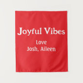 Joyful Vibes Rote Weihnachtsferien Liebe Wandteppich (Vorderseite)