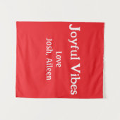 Joyful Vibes Rote Weihnachtsferien Liebe Wandteppich (Vorderseite (Horizontal))