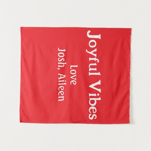 Joyful Vibes Rote Weihnachtsferien Liebe Wandteppich (Vorderseite (Horizontal))