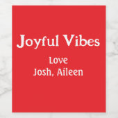 Joyful Vibes Rote Weihnachtsferien Liebe Weinetikett (Einzelnes Label)