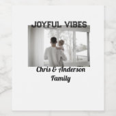 Joyful Vibes Vater Sohn Familie Weihnachtsfeiertag Weinetikett (Einzelnes Label)