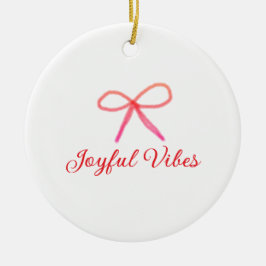 Joyful vibes Weihnachten RED BOW Ferien Familienna Keramik Ornament
