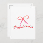Joyful vibes Weihnachten RED BOW Ferien Familienna Postkarte (Vorne/Hinten)