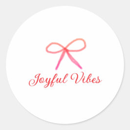 Joyful vibes Weihnachten RED BOW Ferien Familienna Runder Aufkleber