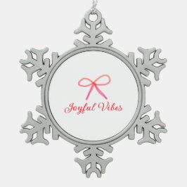 Joyful vibes Weihnachten RED BOW Ferien Familienna Schneeflocken Zinn-Ornament