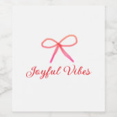 Joyful vibes Weihnachten RED BOW Ferien Familienna Weinetikett (Einzelnes Label)