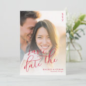Joyful Warm Romantic Photo Save The Date (Stehend Vorderseite)