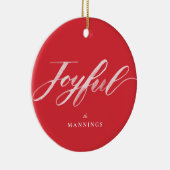 Joyful Watercolor Brush Lettern Flat Keramik Ornament (Rechts)