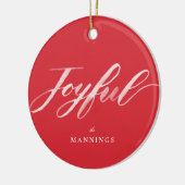 Joyful Watercolor Brush Lettern Flat Keramik Ornament (Links)