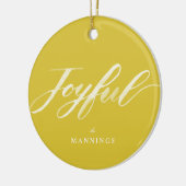 Joyful Watercolor Brush Lettern Flat Keramik Ornament (Links)