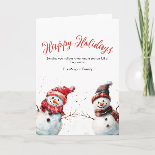 Joyful Watercolor Snowman Weihnachten (Vorderseite)
