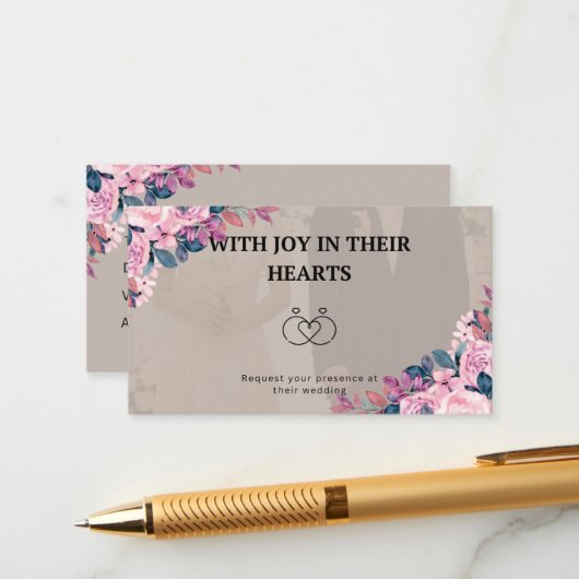 Joyful wedding invitation card begleitkarte (Vorderseite/Rückseite Beispiel)