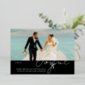 Joyful Wedding Mr. & Mrs. First Christmas Foto Folieneinladung (Stehend vorne)