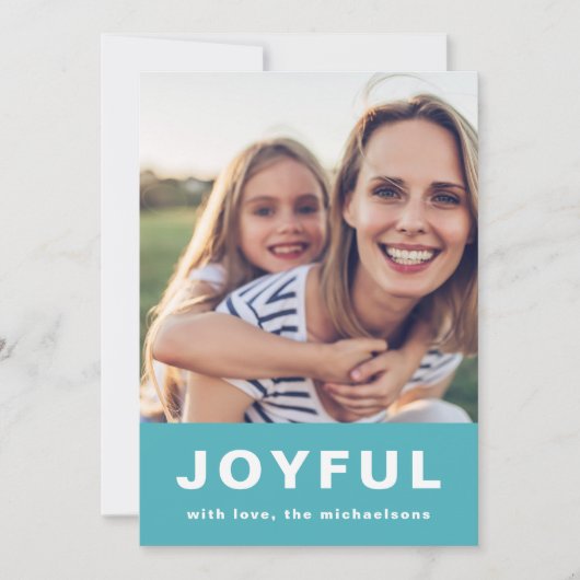 Joyful Weihnachten Vibranly Blue Two Foto Collage (Vorderseite)