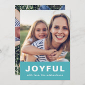 Joyful Weihnachten Vibranly Blue Two Foto Collage (Vorne/Hinten)