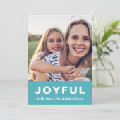 Joyful Weihnachten Vibranly Blue Two Foto Collage (Stehend Vorderseite)