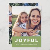 Joyful Weihnachten Vibranly Green Two Foto Collage (Vorne/Hinten)