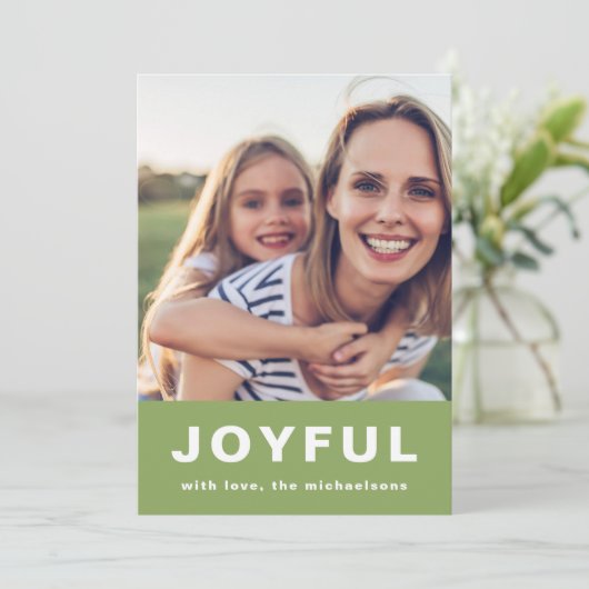 Joyful Weihnachten Vibranly Green Two Foto Collage (Stehend Vorderseite)