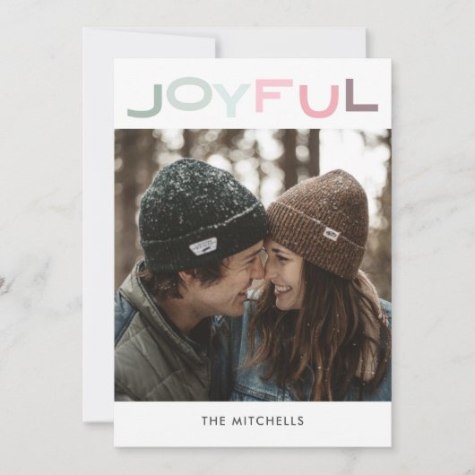 JOYFUL Weihnachts-Foto Feiertagskarte (Vorderseite)