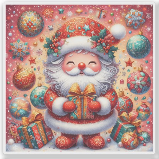 Joyful Weihnachtskleber Aufkleber (Vorderseite)