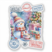 Joyful Weihnachtskleber Aufkleber (Vorderseite)