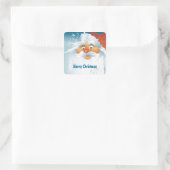 Joyful Weihnachtskleber Quadratischer Aufkleber (Tasche)