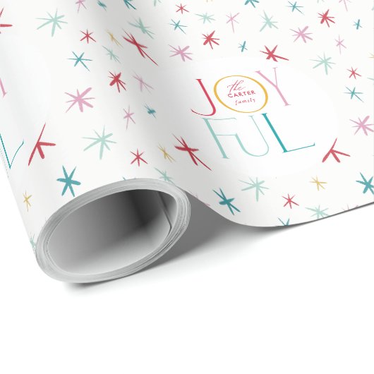 JOYFUL whimsisical star modern farbenfroh personal Geschenkpapier (Rolleneckpunkt)